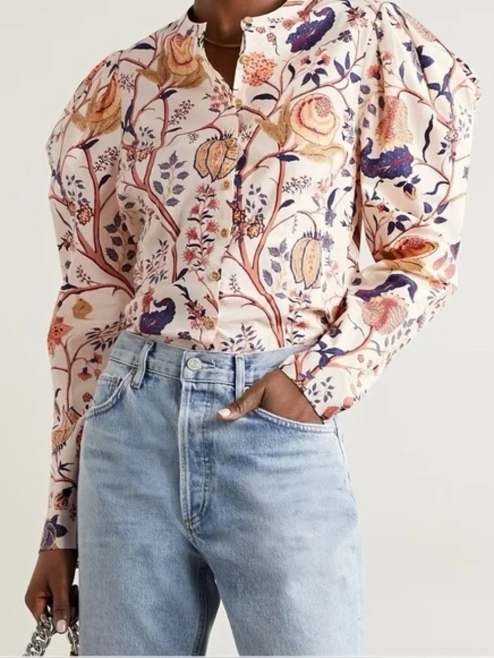 Ulla Johnson Harriet Floral Puff Sleeve Blouse 0